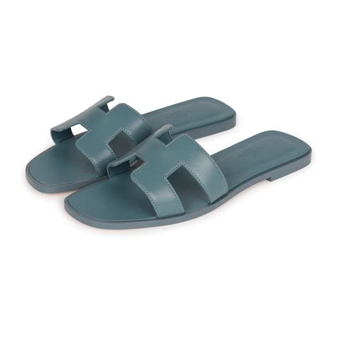 hermes bleu pinede|Hermes Oran Sandals Bleu Pinede Box Calfskin 38.